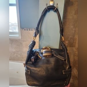 CHLOÉ BLACK & BROWN SHOULDER BAG IMMACULATE EUC PRELOVED LOCK 🔐 KEY